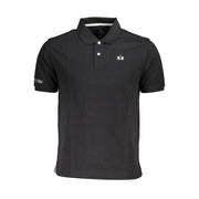 Black Cotton Men Polo Shirt