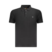 Black Cotton Men Polo Shirt