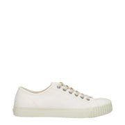 White Fabric Low Tops