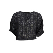 Black Polyester Tops & T-Shirt