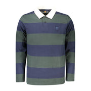 Green Cotton Men Polo Shirt